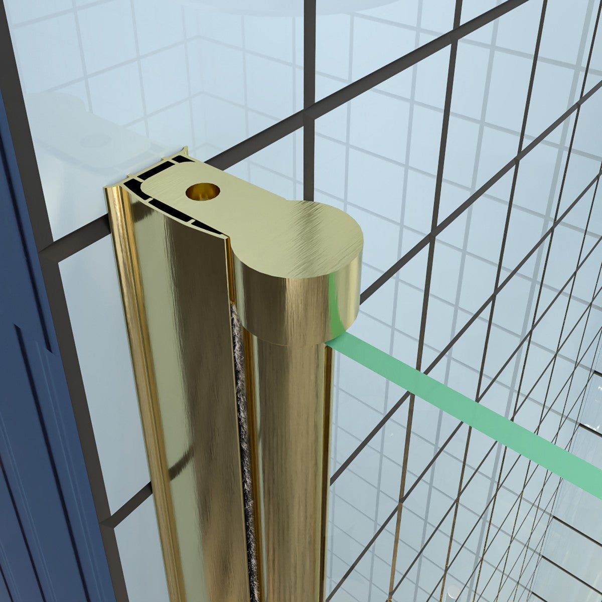 Classy 34-36"x72" Frameless Shower Door in Brush Gold,Water Repellent Glass with Seal Strip Parts and Handle,6mm Glass Shower Door - ExBriteUSA