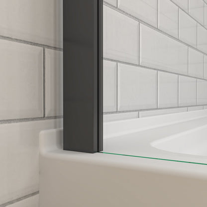 Prism Neo-Angle Frameless Shower Door 36 in. W x 72 in. H Corner Shower Enclosure with 6mm Clear Glass,Pivot Shower Doors,Matte Black