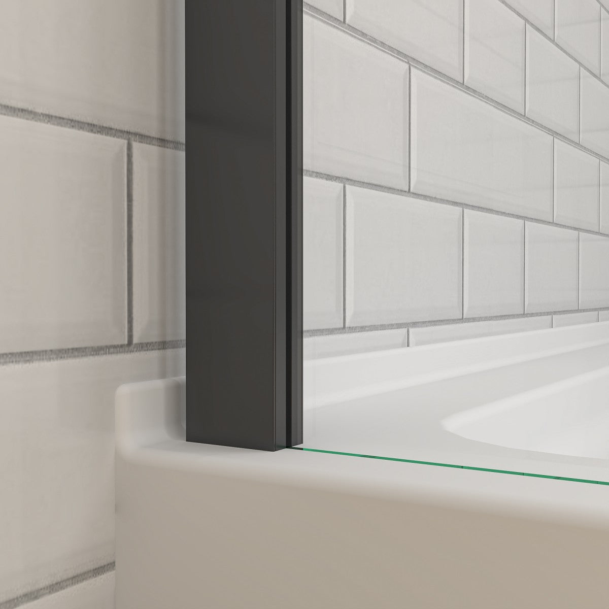 Prism Neo-Angle Frameless Shower Door 38 in. W x 72 in. H Corner Shower Enclosure,6mm Clear Glass,Pivot Shower Doors,Matte Black,Not Base