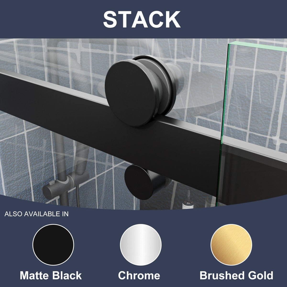 Zephyr 56-60" Semi-Frameless Single Sliding Tub Door,Matte Black,Bypass Bathtub Shower Tempered Glass Door with Explosion-Proof Film