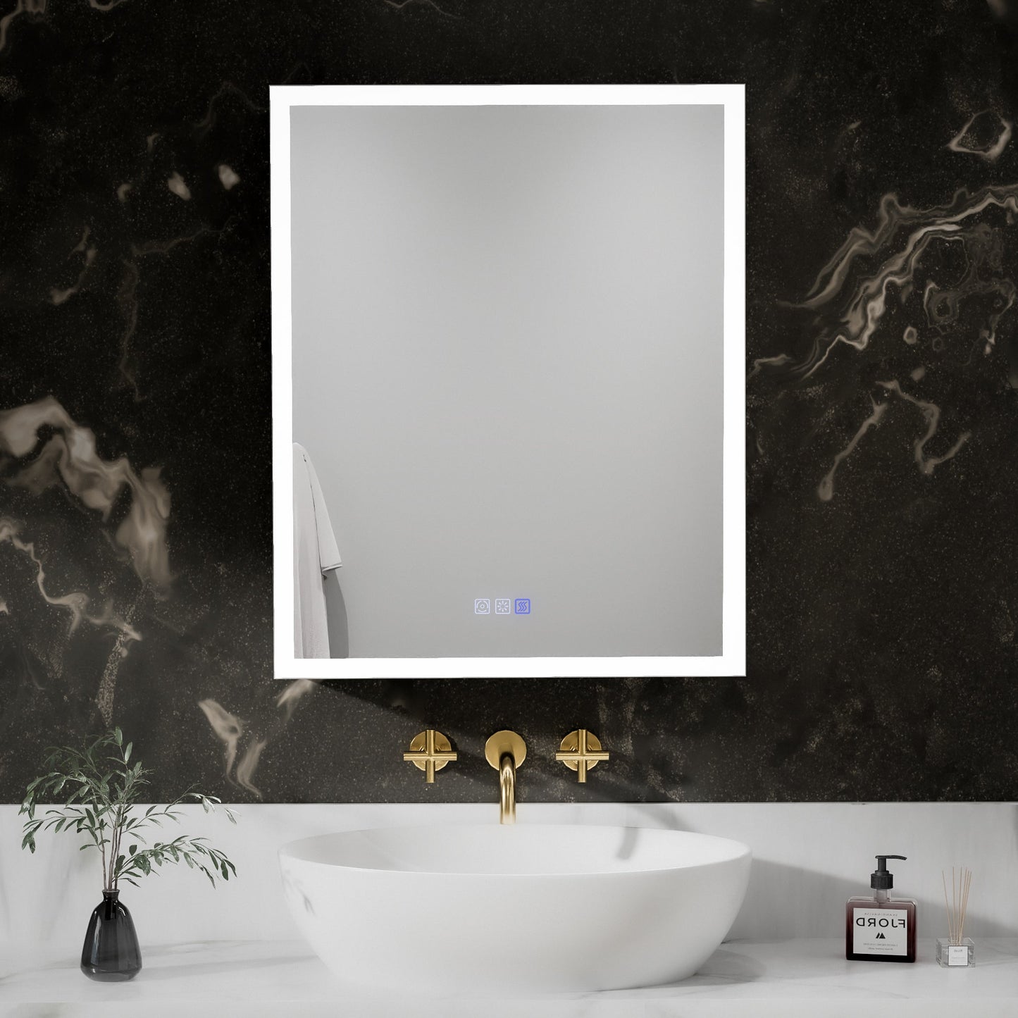 ExBrite 24"W x 30"H LED Medicine Cabinet with Anti-Fog, Stepless Color Temperature and Dimming, Adjustable Shelves, Aluminum Frame, Recessed or Surface Mount, Hinge on Left - ExBriteUSA
