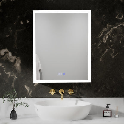 ExBrite 24"W x 30"H LED Medicine Cabinet with Anti-Fog, Stepless Color Temperature and Dimming, Adjustable Shelves, Aluminum Frame, Recessed or Surface Mount, Hinge on Left - ExBriteUSA