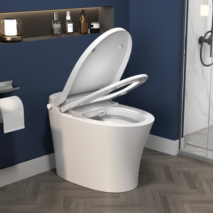 ExBrite Smart toilet with Built-in Adjustable Temp Heated Seat, Auto Flush, 1.28 GPF, Foot sensor Flush, White Night Light - ExBriteUSA