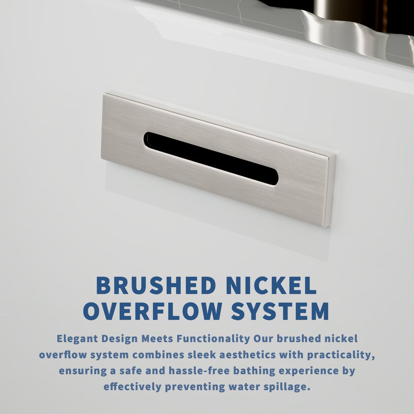 WSP-NK Exbrite 67' Acrylic Freestanding Bathtub, Unique Pleated Design, Glossy White,  Brushed Nickel  Overflow and Pop-Up Drain, cUPC Certified