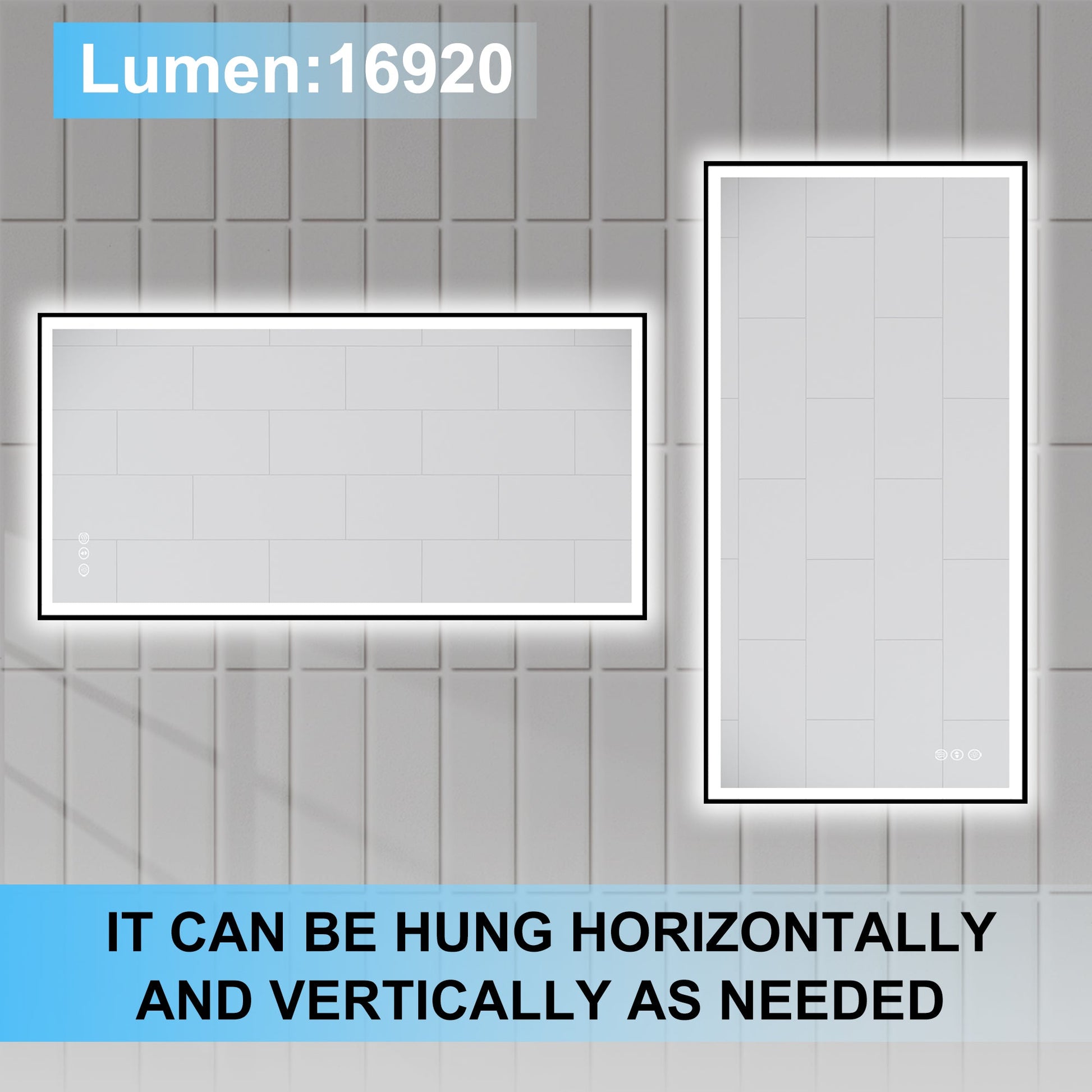 Apex-Noir 84"x40" Framed LED Lighted Bathroom Mirror - ExBriteUSA