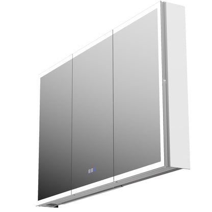 ExBrite 48"W x 30"H LED Medicine Cabinet with Anti-Fog, Stepless Color Temperature and Dimming, Adjustable Shelves, Aluminum Frame, Recessed or Surface Mount - ExBriteUSA