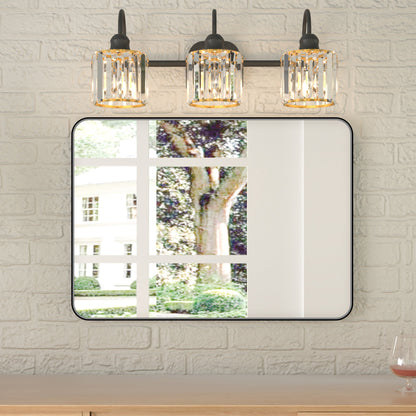 Noir 20" x 28" Vanity Mirror �C Modern, Elegant, Rectangular Wall Mirror with Tempered Glass, Shatterproof, Rust-Resistant, Matte Black Frame for Bathroom, Living Room & Hallway - ExBriteUSA