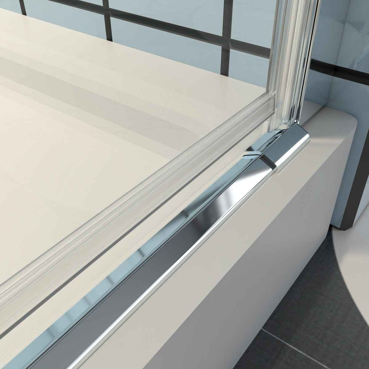 Classy 34-36" W x 72" H Hinged Pivot Semi-Frameless Shower Door Chrome Install Glass Shower Door