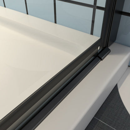 Exbrite Adapt Bifold Shower Door 32-34 in.W x 72 in.H Pivot Swing Shower Doors,Matte Black,Tempered Shower Glass - ExBriteUSA