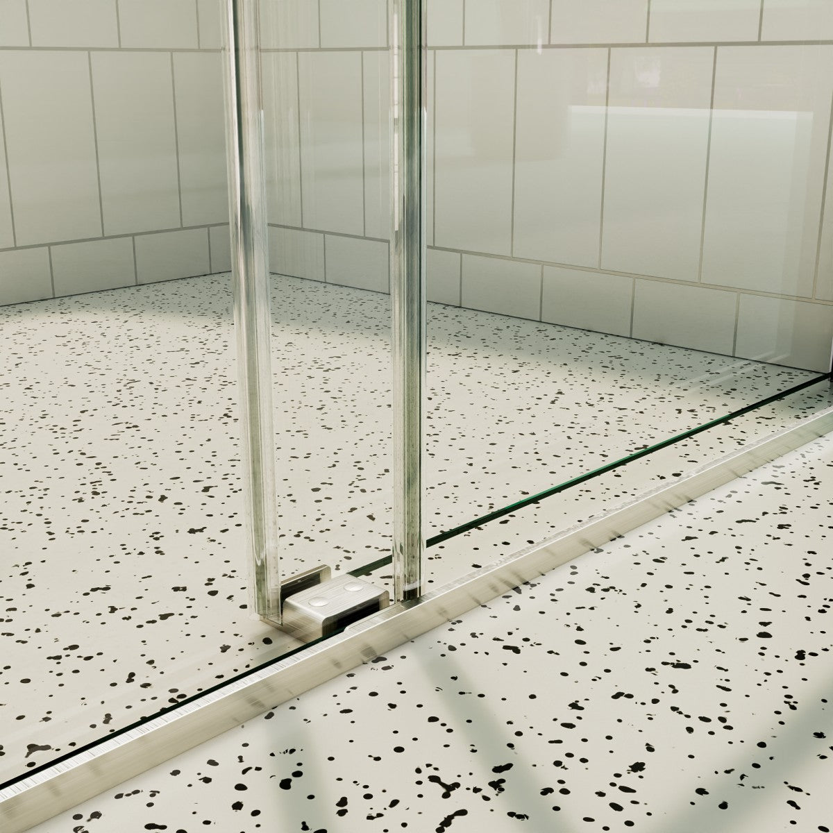 ExRoll Semi-Frameless Shower Sliding Glass 50-54 in. W x 74 in. H Bypass Sliding Shower Enclosure,Brushed Nickel,Explosion-proof,Easy-to-clean coating