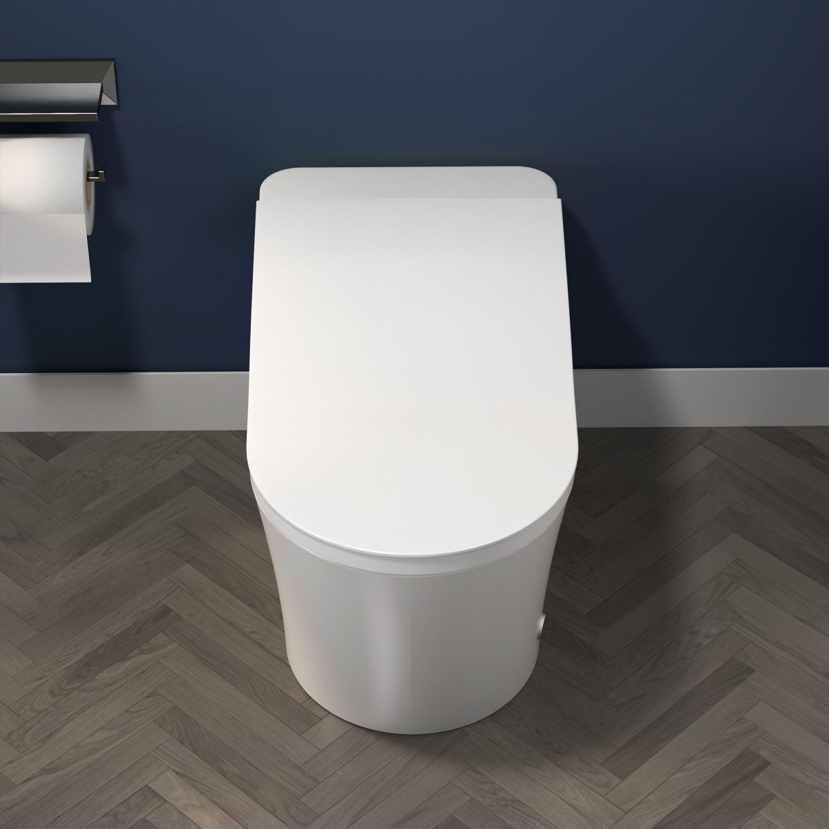 Exbrite Smart Toilet With Foot Sensing Open Cover & Seat, Buttons Control, Night Light, Leakage Protection, Side Knob With Multiple Controls, Remote Control, Auto Flushing, White Screen - ExBriteUSA