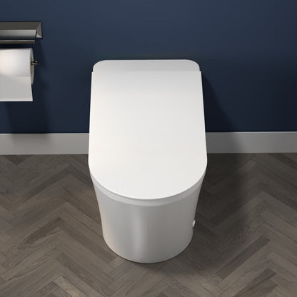 Exbrite Smart Toilet With Foot Sensing Open Cover & Seat, Buttons Control, Night Light, Leakage Protection, Side Knob With Multiple Controls, Remote Control, Auto Flushing, White Screen - ExBriteUSA