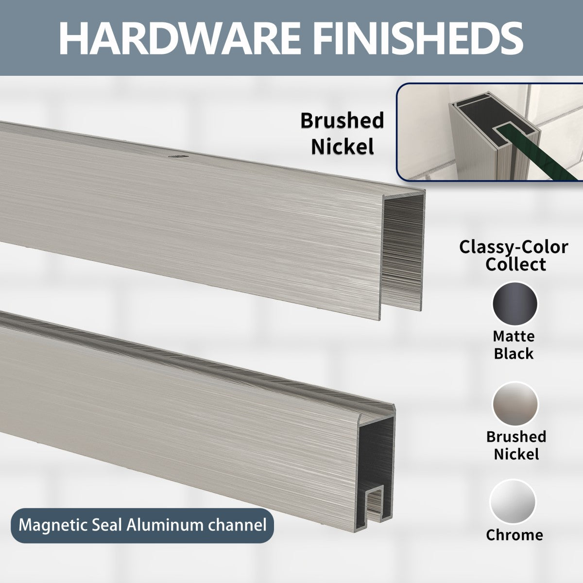 Prism Neo-Angle Frameless Shower Door 36 in. W x 72 in. H Corner Shower Enclosure,6mm Clear Glass,Pivot Shower Doors,Brushed Nickel
