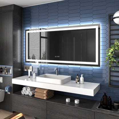 Apex-T 72" W x 32" H Lighted Bathroom Large Light Led Mirror,Anti Fog,Dimmable,Three Lighting Modes