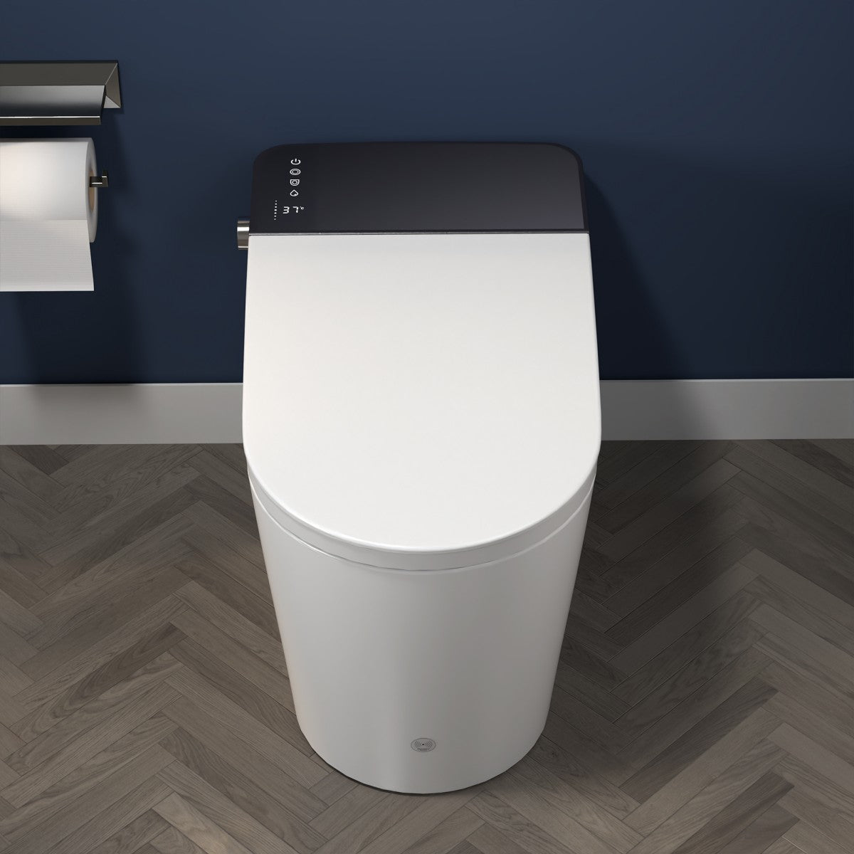 ExBrite Tankless Smart Toilet with Bidet Built In,Auto Open & Close,Wider Bidet with Heated Seat, Warm Water and Dry, Foot Sensor, LED Display, Remote Control - ExBriteUSA