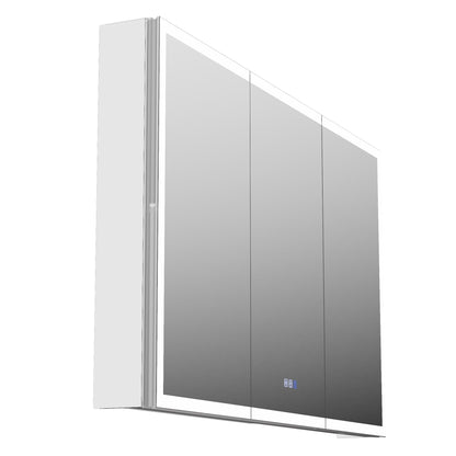 ExBrite 48"W x 30"H LED Medicine Cabinet with Anti-Fog, Stepless Color Temperature and Dimming, Adjustable Shelves, Aluminum Frame, Recessed or Surface Mount - ExBriteUSA