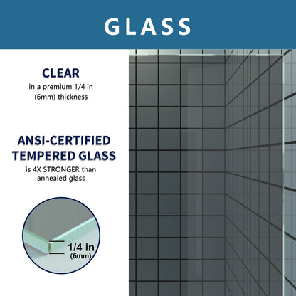 Classy-G 36-37.3" W x 72" H Pivot Frameless Shower Door Matte Black Smoke Gray Glass Shower Door with Handle
