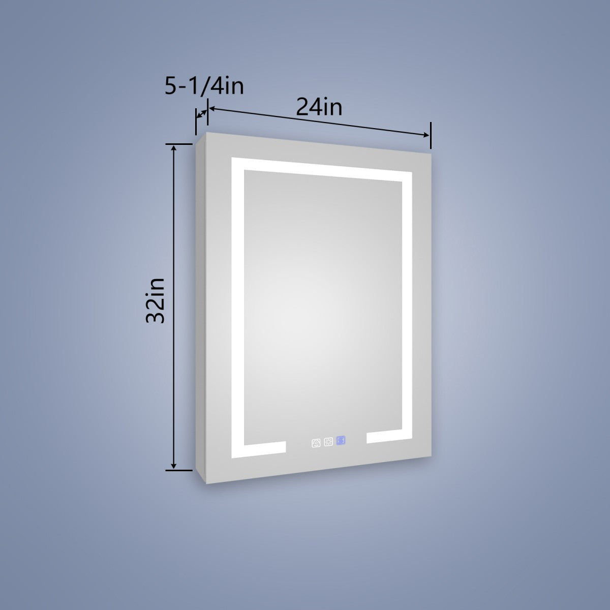 Boost-M2 24" W x 32" H LED Lighted Bathroom Medicine Cabinet with Mirror, Right Hinge