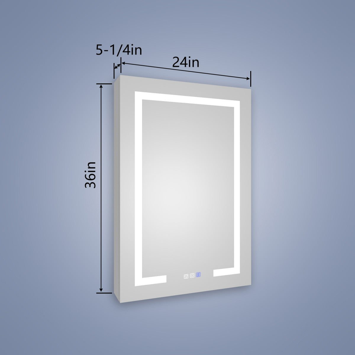 Boost-M2 24" W x 36" H LED Lighted Bathroom Medicine Cabinet with Mirror,Left Hinge