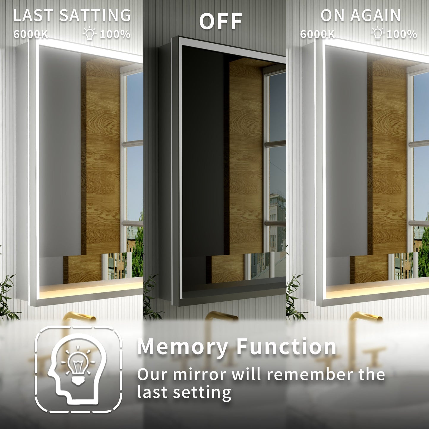 Ample 30" W x 36" H LED Lighted Chrome Medicine Cabinet with Mirror and Shelves for Bathroom Recessed or Surface Mount - ExBriteUSA