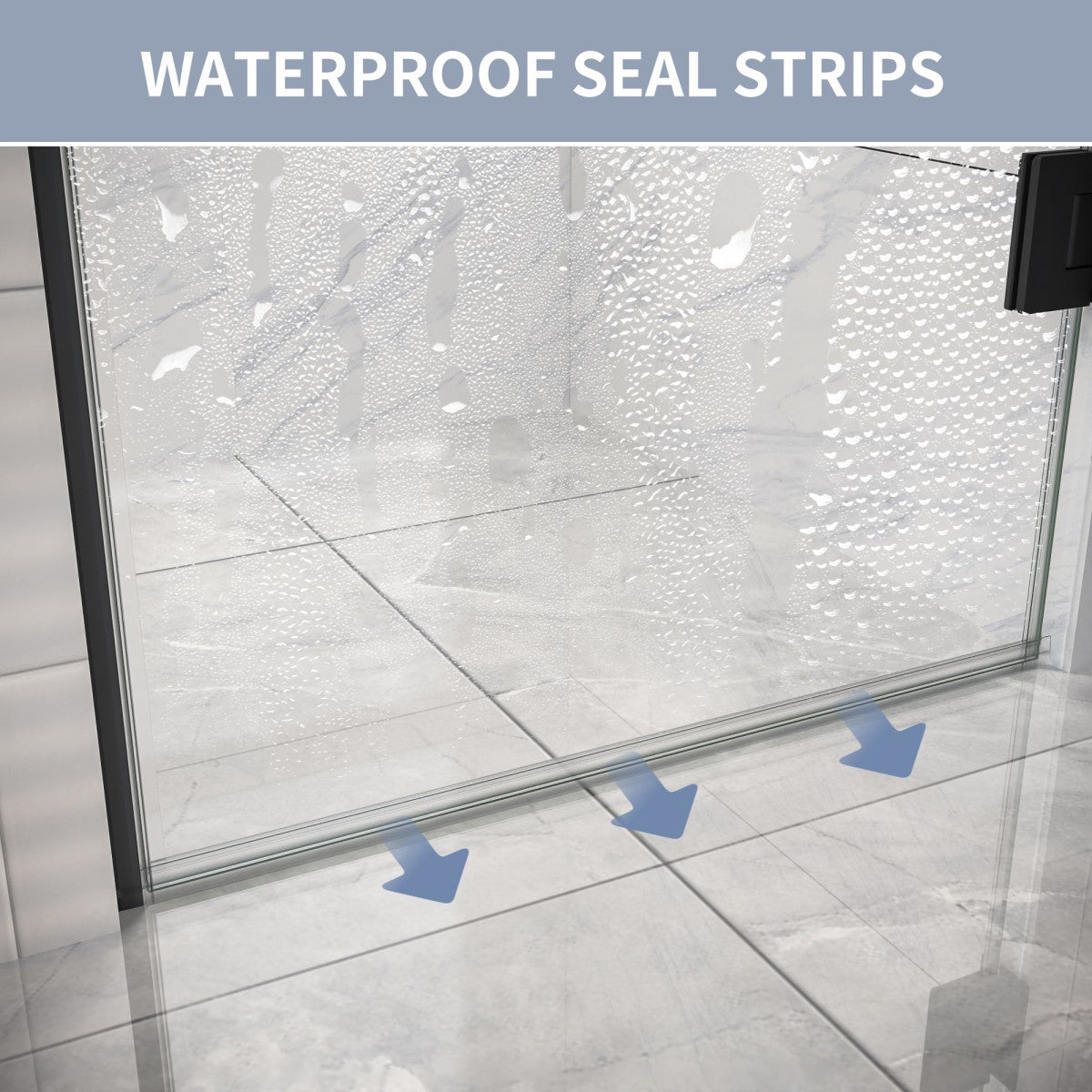 Valor Shower Door 24in.W x 72in.H Frameless Hinged Shower Door,Shower Room Glass Door with Clear Tempered Shower Glass Panel,Black