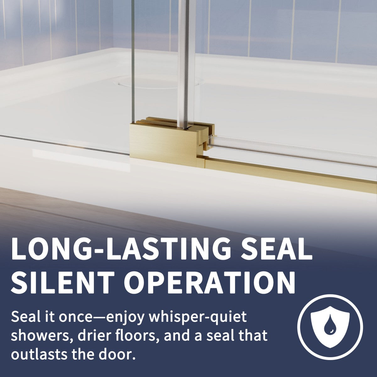Flexi-L 50-54" W X 70" H Bathroom Glass Shower Doors,Semi-Frameless Brushed Gold,Tempered Glass Shower Door With Handle