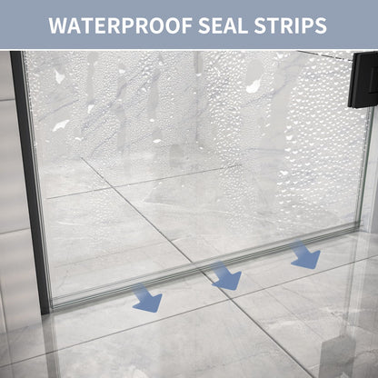 Valor Shower Door 28in.W x 72in.H Frameless Hinged Shower Door,Shower Room Glass Door with Clear Tempered Shower Glass Panel,Black