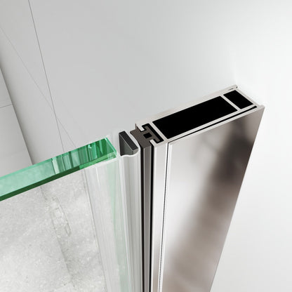 Classy 24-26" W x 72" H Pivot Shower Door,Chrome Install Clear Glass Shower Door