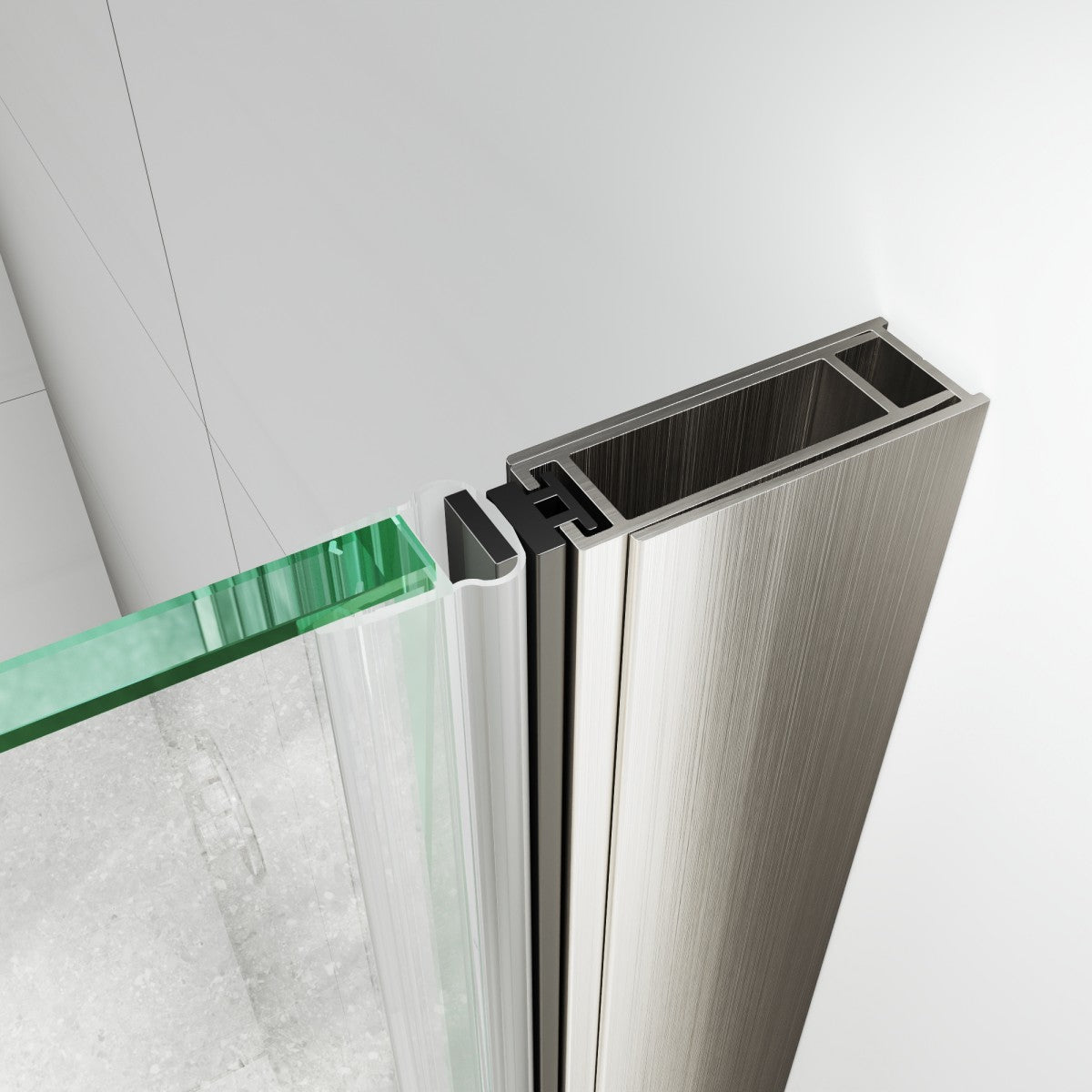 Classy 30-32" W X 72" H Pivot Shower Doors Semi-Frameless Nickel Glass Shower Door With Handle