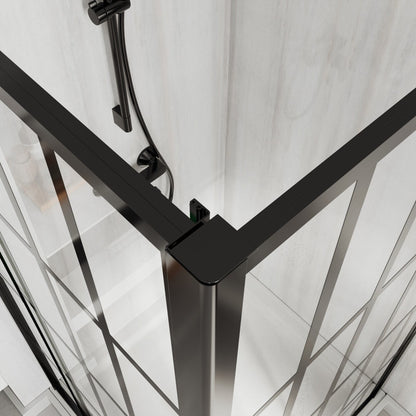 Haven-SP 36 in. W x 72 in. H Corner Shower Enclosure,6mm Clear Glass,Pivot Shower Doors,Brushed Nickel,Not Shower Base