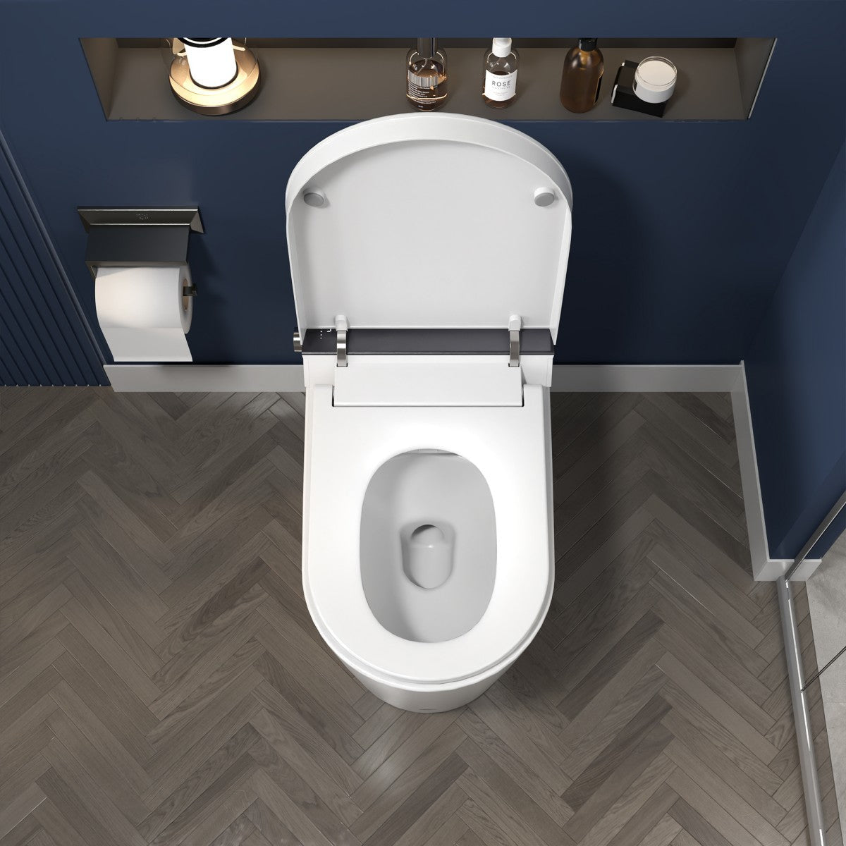 ExBrite Tankless Smart Toilet with Bidet Built In,Auto Open & Close,Wider Bidet with Heated Seat, Warm Water and Dry, Foot Sensor, LED Display, Remote Control - ExBriteUSA