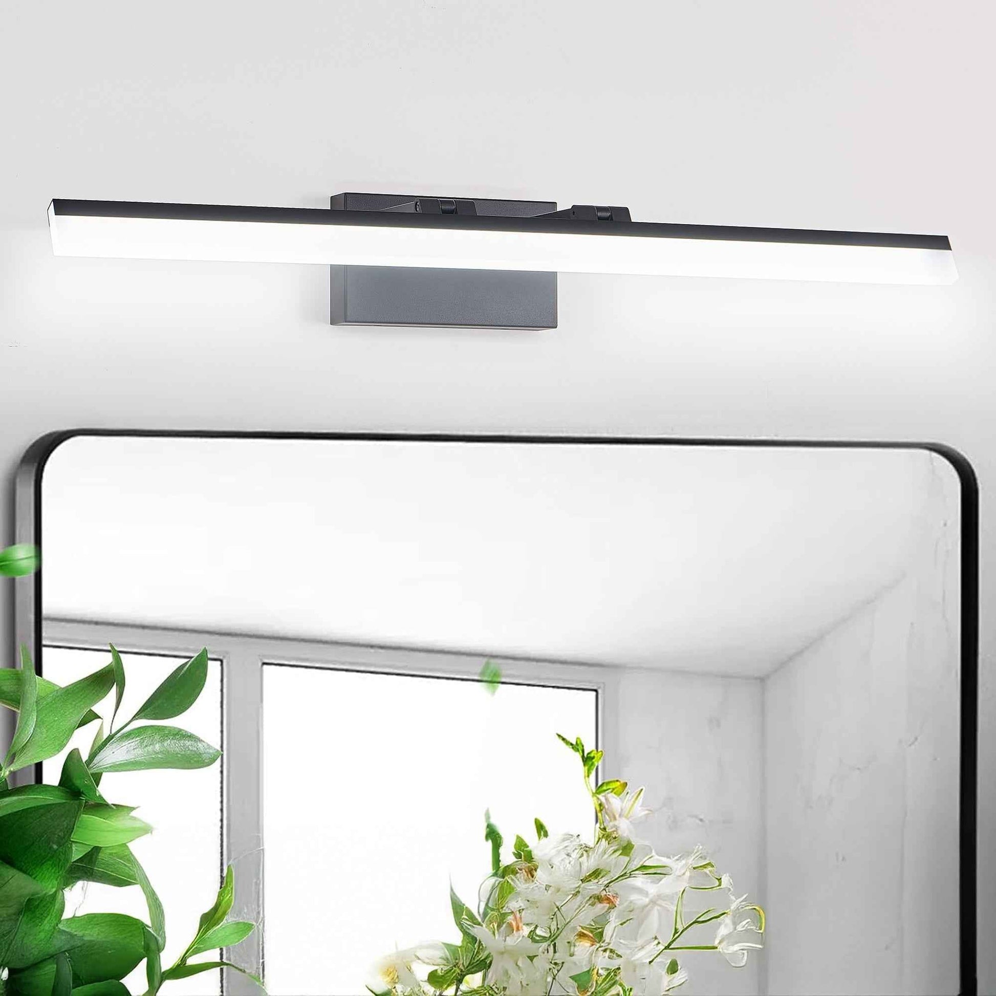 Exbrite 32 Inch Modern LED Bathroom Vanity Light �C Sleek Black Metal Wall Light for Mirror, Dressing Room or Sink Area