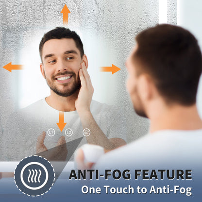 Apex-T 40" W x 32" H Lighted Bathroom Large Light Led Mirror,Anti Fog,Dimmable,Three Lighting Modes