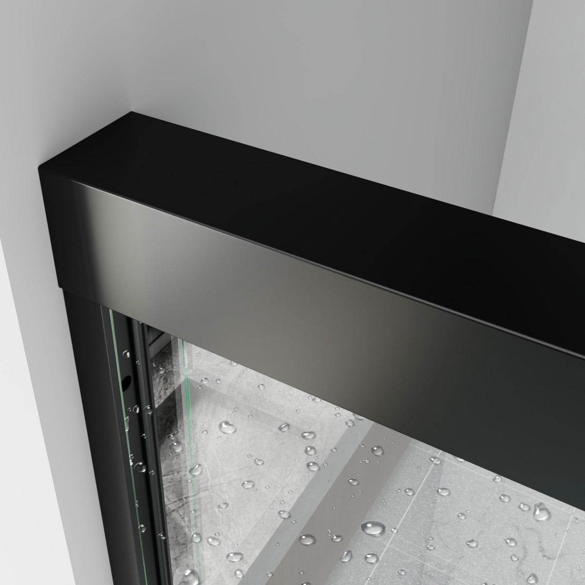 Glide-Bpro 58-60 in. Framed Double Sliding Tub Door,Bypass Bathtub Shower Tempered Glass Door,Matte Black,Explosion-Proof Film