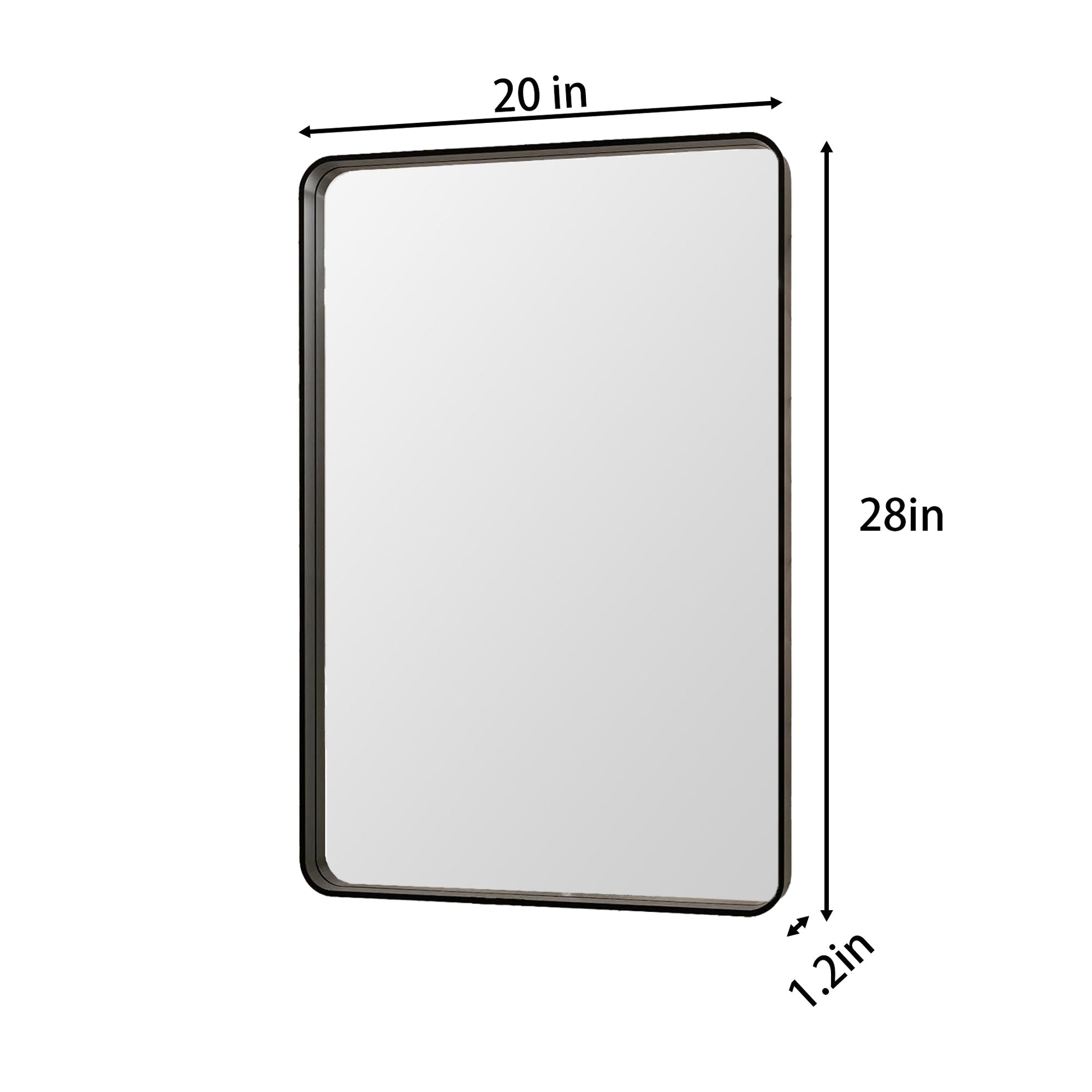 Noir 20" x 28" Vanity Mirror �C Modern, Elegant, Rectangular Wall Mirror with Tempered Glass, Shatterproof, Rust-Resistant, Matte Black Frame for Bathroom, Living Room & Hallway - ExBriteUSA