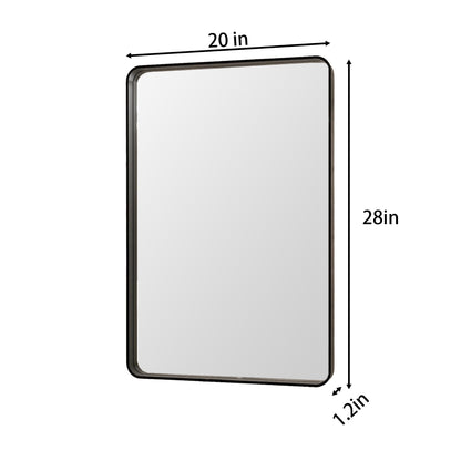 Noir 20" x 28" Vanity Mirror �C Modern, Elegant, Rectangular Wall Mirror with Tempered Glass, Shatterproof, Rust-Resistant, Matte Black Frame for Bathroom, Living Room & Hallway - ExBriteUSA