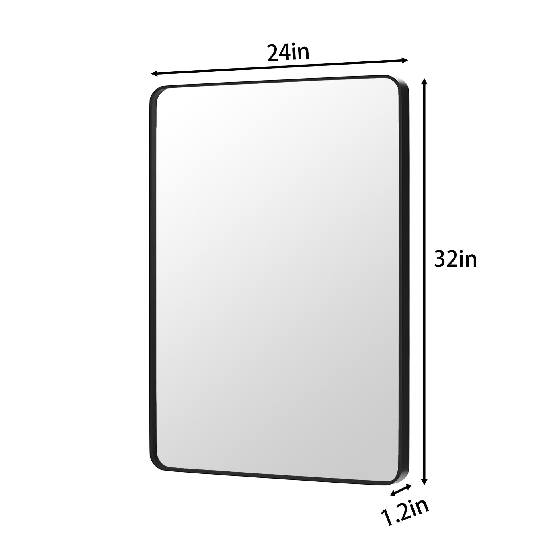 Noir 24" x 32" Vanity Mirror �C Modern, Elegant, Rectangular Wall Mirror with Tempered Glass, Shatterproof, Rust-Resistant, Matte Black Frame for Bathroom, Living Room & Hallway - ExBriteUSA