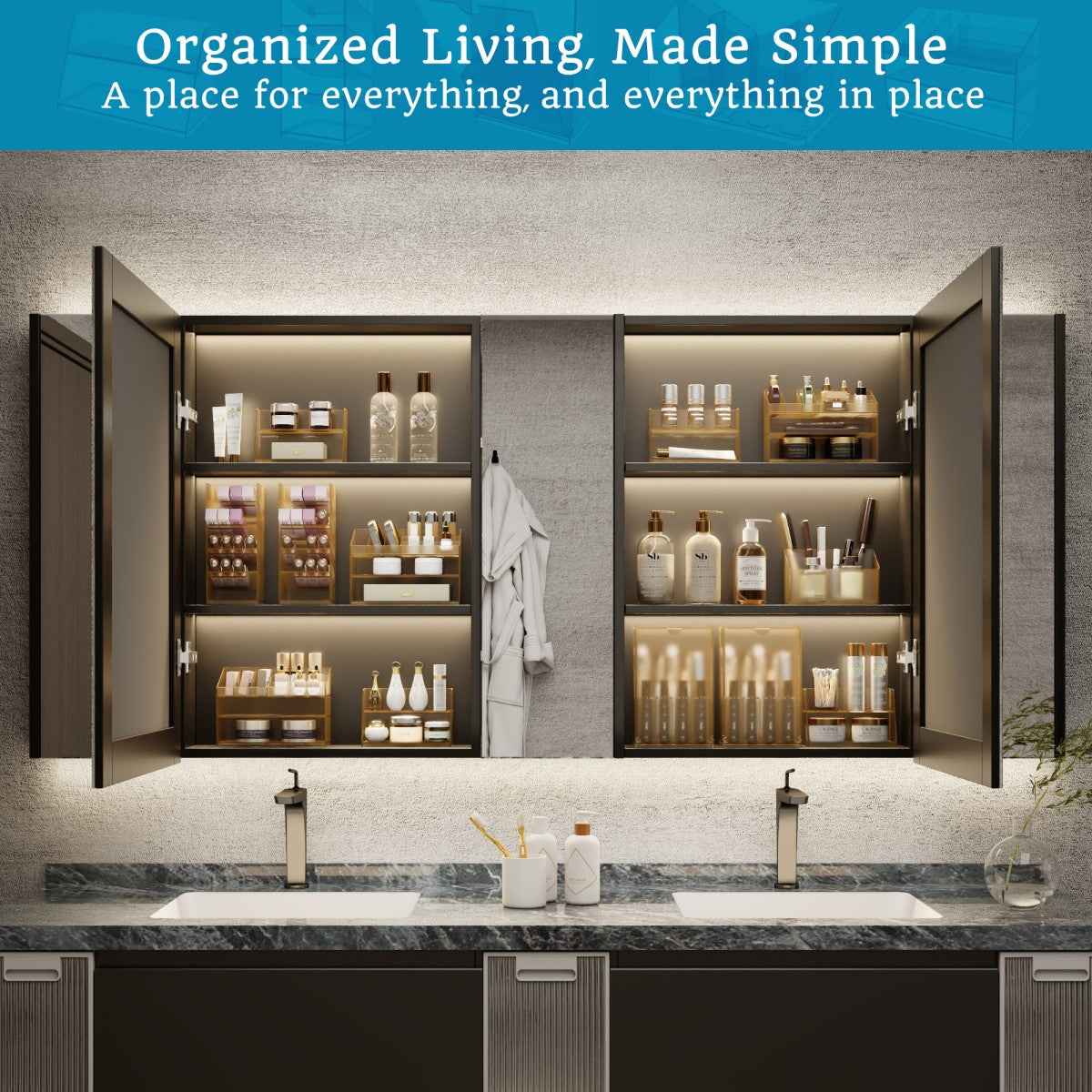 Premium Acrylic Medicine Cabinet Organizer Set – Elegant Storage for Everyday Essentials