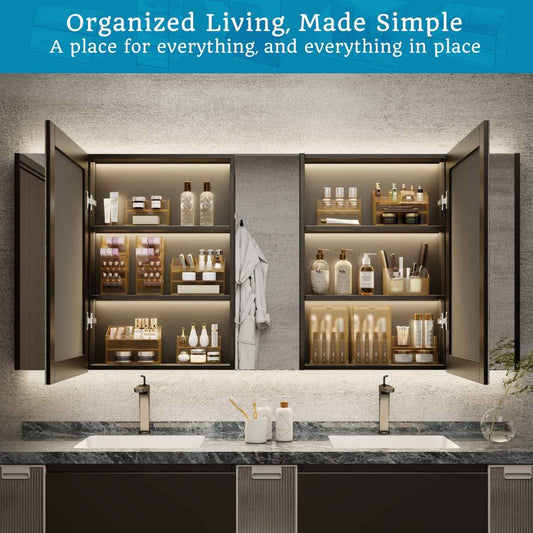 Premium Acrylic Medicine Cabinet Organizer Set – Elegant Storage for Everyday Essentials