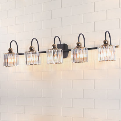 ExBrite 41" W 5 Lights Bathroom Black and Gold Vanity Lights for Bathroom Light - ExBriteUSA