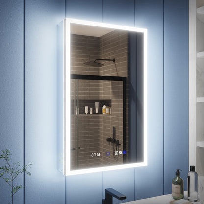 Illusion 24" x 36" Medicine Cabinet with Mirror LED, Front and Back Light, Hinge on Left