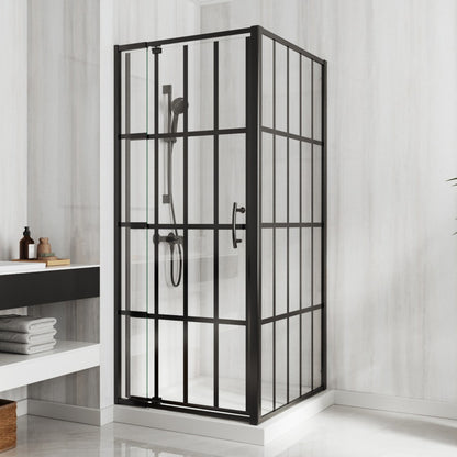 Haven-SP 36 in. W x 72 in. H Corner Shower Enclosure,6mm Clear Glass,Pivot Shower Doors,Brushed Nickel,Not Shower Base
