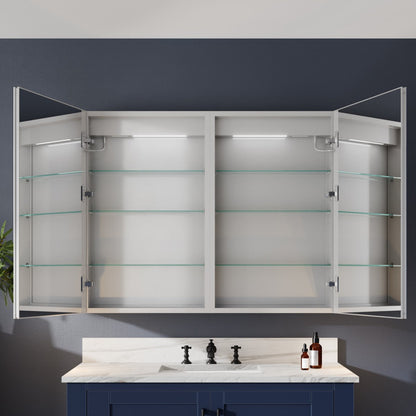 LED Vanity Medicine Cabinet - 40"W x 32"H Medicine Cabinet with Mirror, Recessed or Surface Mounted|ExBrite Boost-M1