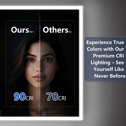 Rim 56" W x 30" H LED Lighted Medicine Cabinet Recessed or Surface with Mirrors - ExBriteUSA