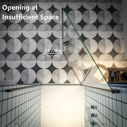 Classy 32-34" W x 72" H Pivot Shower Door Semi-Frameless Hinged in Matte Black Install Glass Shower Door