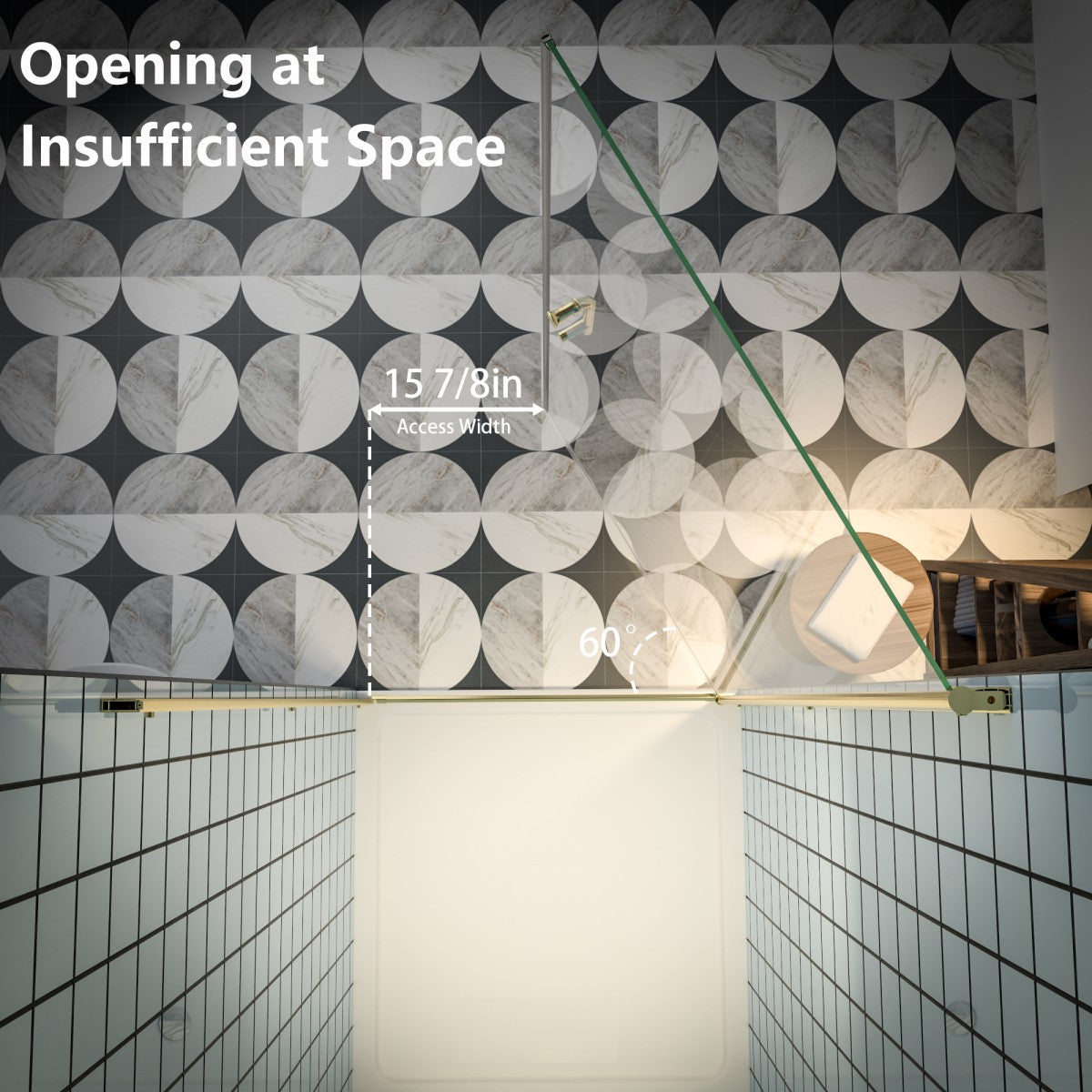 Classy 36-38"x72" Frameless Shower Door in Brush Gold,Water Repellent Glass with Seal Strip Parts and Handle,6mm Glass Shower Door - ExBriteUSA