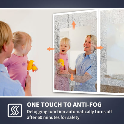 Rim 54" W x 32" H LED Lighted Medicine Cabinet Recessed or Surface with mirrors - ExBriteUSA