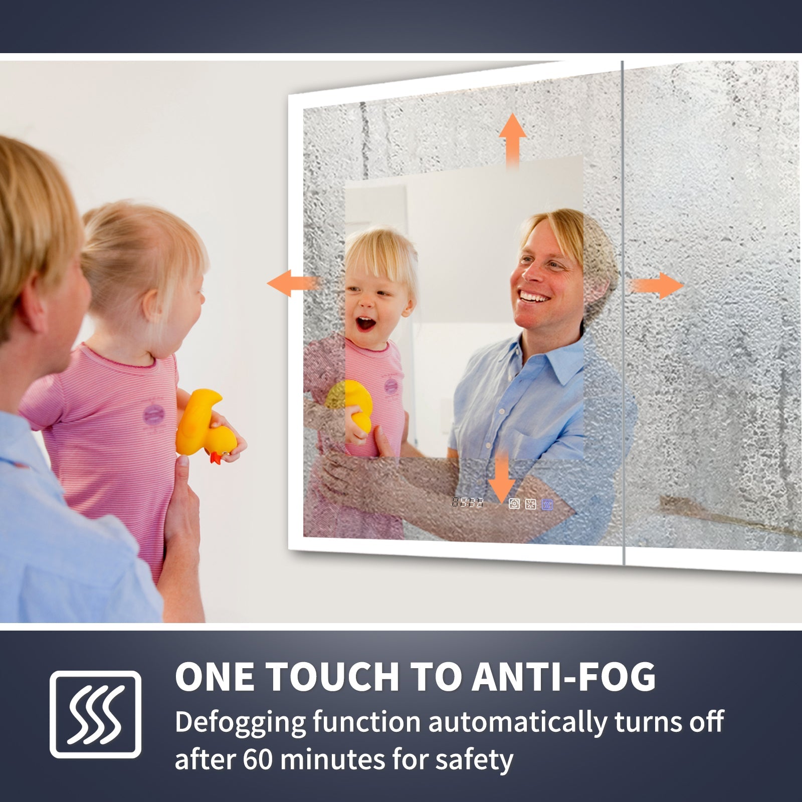 Rim 72" W x 30" H LED Lighted Medicine Cabinet Recessed or Surface with Mirrors - ExBriteUSA