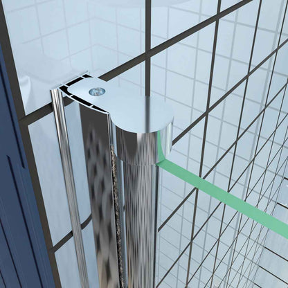 Classy 34-36" W x 72" H Hinged Pivot Semi-Frameless Shower Door Chrome Install Glass Shower Door
