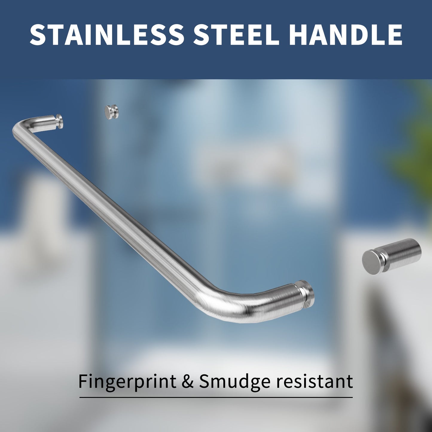 Glide Semi-Frameless Shower Door 56-60 in. W x 70 in. H Bypass Sliding Shower Enclosure,Brushed Nickel,Double Sliding Glass Bathroom Doors - ExBriteUSA